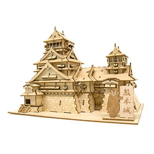 エーゾーン Wooden Art ki-gu-mi 熊本城 くまモンのプレート付 取り寄せ商品