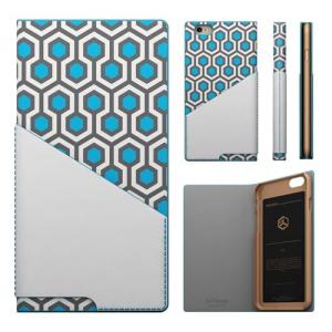 SLG Design SLG Design iPhone6 D0 Combi Calf Skin Artificial Leather Diary ブルー 取り寄せ商品