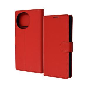 AQUOS R10/R9 LS 耐衝撃 手帳型レザーケース シンプル マグネット/RD 取り寄せ商品