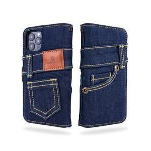 本格デニム iPhone 12 / 12Pro 兼用 手帳型アイフォンケース 取り寄せ商品