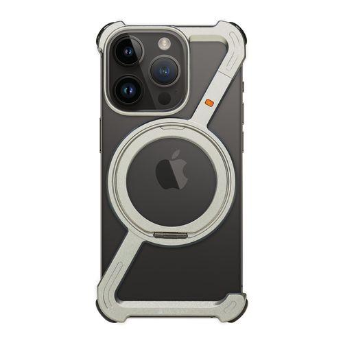 ハクライ 360 RingStandバンパー for iPhone 16 Pro アルミ・シルバー ...