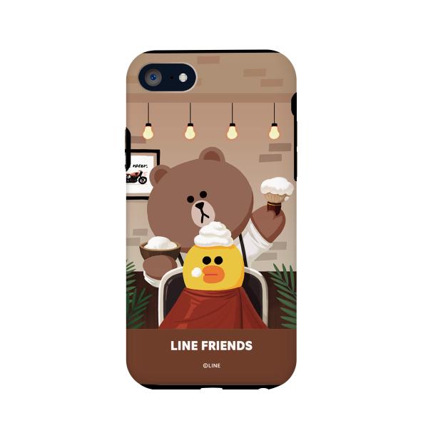 ＬＩＮＥ　ＦＲＩＥＮＤＳ 2020 iPhone SE/8/7 テーマ ブラウンヘアドレッサー 目安...