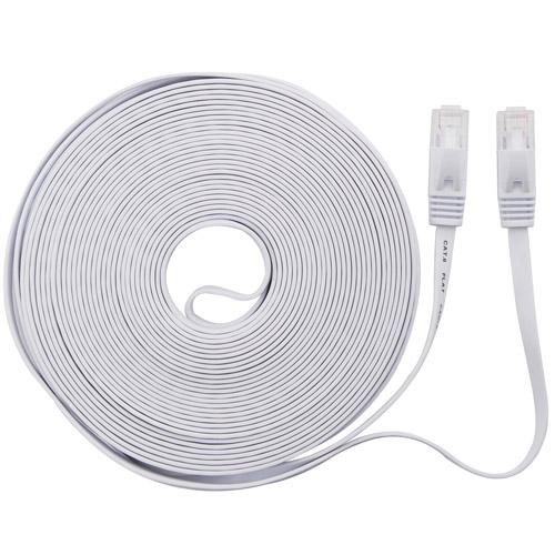 LANケーブル フラット CAT6 15m 白 取り寄せ商品