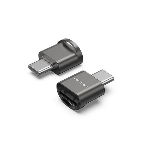 【5セット】 VENTION USB 2.0 Type-C マイクロSDカードリーダー グレー 亜 ...
