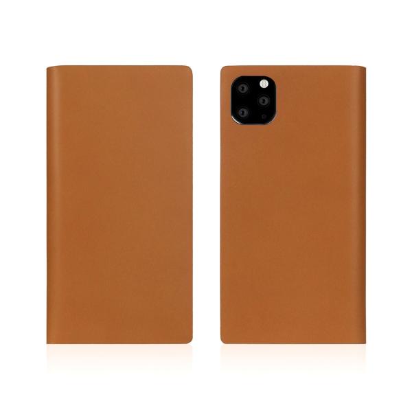 iPhone 11 Pro Calf Skin Leather Diary キャメル 仕入先在庫品