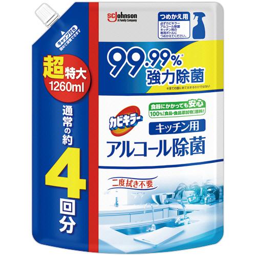 カビキラー アルコール除菌 キッチン用 つめかえ用 超特大 1260mL 1個 取り寄せ商品