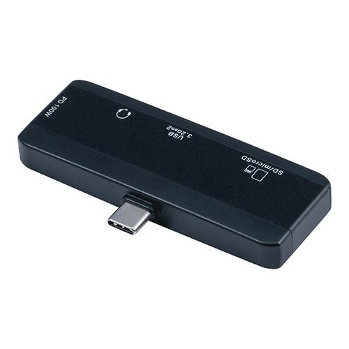 PD対応USB3.2 Gen2 2ポートコンボハブ (3.5mm 4極付き) 直接挿せるコンボハブ ...