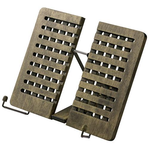 木製アンティークブックスタンド Lサイズ フラットに折りたためて便利 使用時27.5×20.5×28...