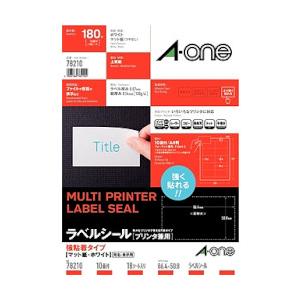 エーワン ラベルシール強粘着タイプ A4 10面 18シート入 目安在庫=○