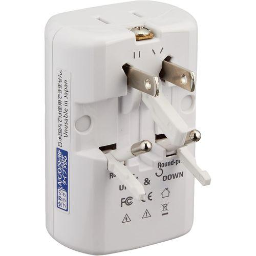 海外旅行用　２口変換プラグ　Ａ／Ｃ／Ｏ／ＳＥ／ＢＦタイプ　ＵＳＢ２．１Ａ 取り寄せ商品