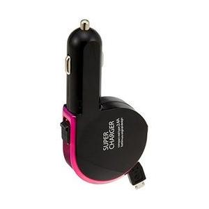 カシムラ DC充電器リールリバーシブルm BK/PI 取り寄せ商品