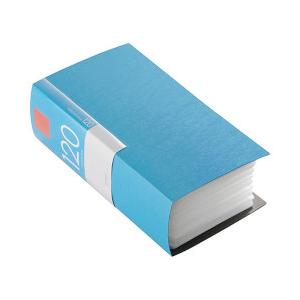 CD＆DVDファイルケース ブックタイプ 120枚収納 ブルー 取り寄せ商品