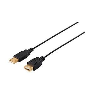 USB2.0延長ケーブル (A to A) スリム 2m ブラック BSUAASM220BK 目安在...
