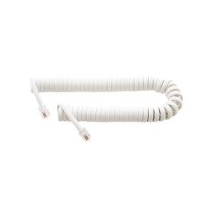 受話器用カールコード 0.3m クロス結線 白 取り寄せ商品