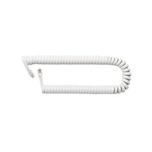 受話器用カールコード 0.3m ストレート結線 白 取り寄せ商品