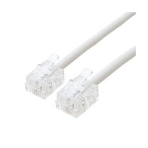 電話用モジュラーコード 6極2芯 白 1m 取り寄せ商品