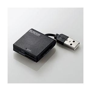 エレコム USB2.0 ケーブル固定メモリカードリーダ 43+5 ブラック MR-K009BK 目安在庫=△｜nanos
