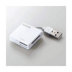 エレコム USB2.0 ケーブル固定メモリカードリーダ 43+5 ホワイト MR-K009WH 目安在庫=△｜nanos