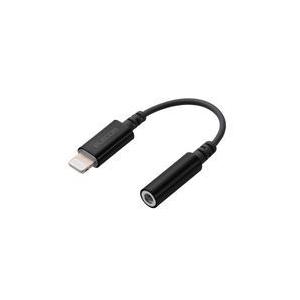 Lightning-4極イヤホン端子 変換ケーブル デザイン高耐久 ブラック メーカー在庫品