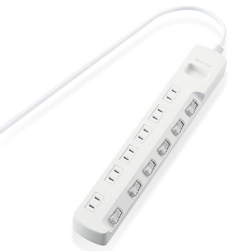 延長コード 電源タップ 3m 2ピン 6個口 個別スイッチ付 省エネ ほこり防止 メーカー在庫品