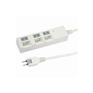 個別スイッチ付節電タップ ホワイト 取り寄せ商品