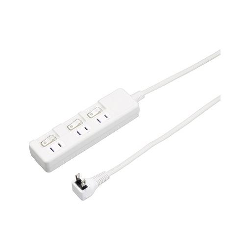 3個口節電タップ1mホワイト 取り寄せ商品