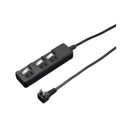 雷ガード付3個口節電タップ0.3mブラック 取り寄せ商品