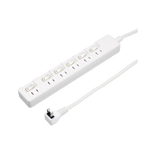 6個口節電タップ2mホワイト 取り寄せ商品