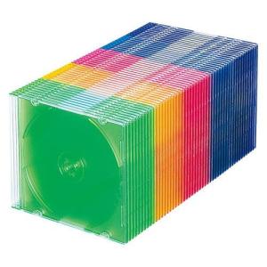 サンワサプライ Blu-ray・DVD・CDケース(スリムタイプ・50枚セット・5色ミックス) メーカー在庫品