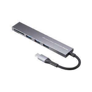 サンワサプライ USB 5Gbps 3ポート スリム ハブ(カードリーダー付き) メーカー在庫品｜nanos