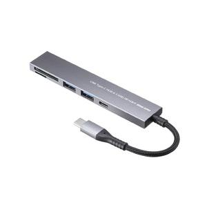 USB 5Gbps 3ポート スリム ハブ(カードリーダー付き) メーカー在庫品