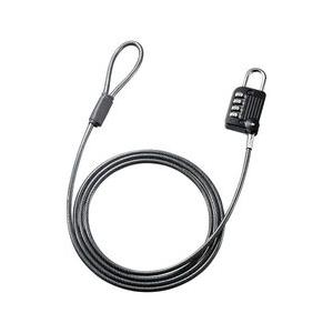 ワイヤー一体型ダイヤル錠(ブラック) SLE-3...の商品画像