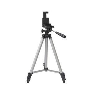 スマホホルダー×カメラ・ビデオ用4段三脚 シルバー 取り寄せ商品