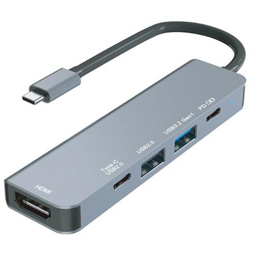 5in1 USB Type-Cハブ シルバー 1個 取り寄せ商品