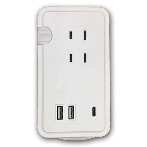 最大出力18W QC3.0 PD対応 AC電源タップ &amp; USB充電器 typeC 取り寄せ商品