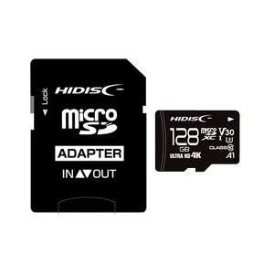 ＨＩＤＩＳＣ 超高速microSDXCカード 128GB CLASS10 UHS-I Speed class3, A1対応 取り寄せ商品｜nanos