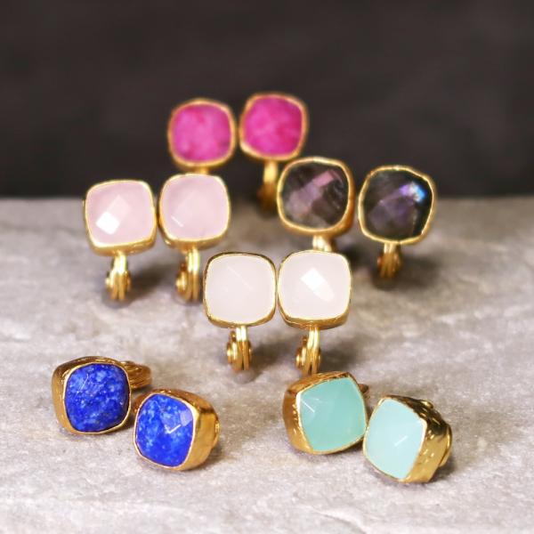 天然石 イヤリング レディース 22金 22K アンティーク ゴールド 天然石ピアス 大ぶり 大粒 ...