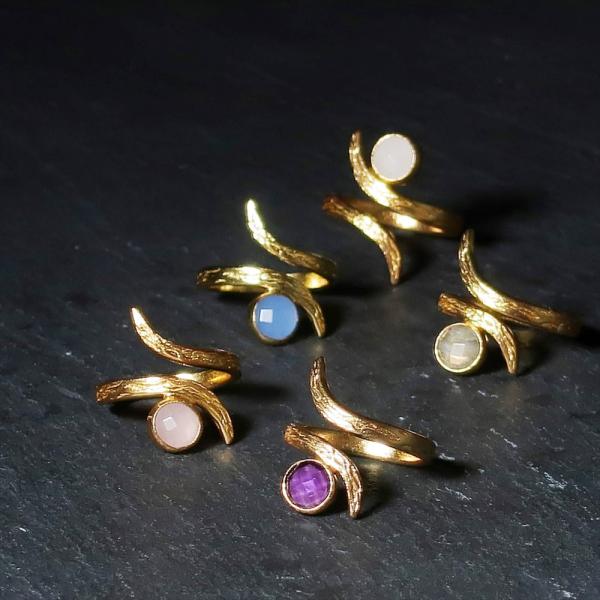 天然石 リング 指輪 レディース 22金 22K アンティーク ゴールド 天然石リング アメジスト ...