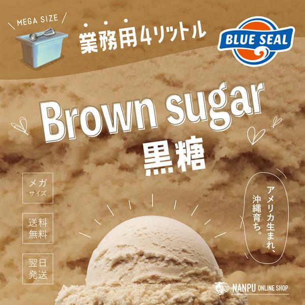 アイス ブルーシール 黒糖 通販 業務用 大容量 4リットル 沖縄 アイスクリーム 仕入れ お取り寄...