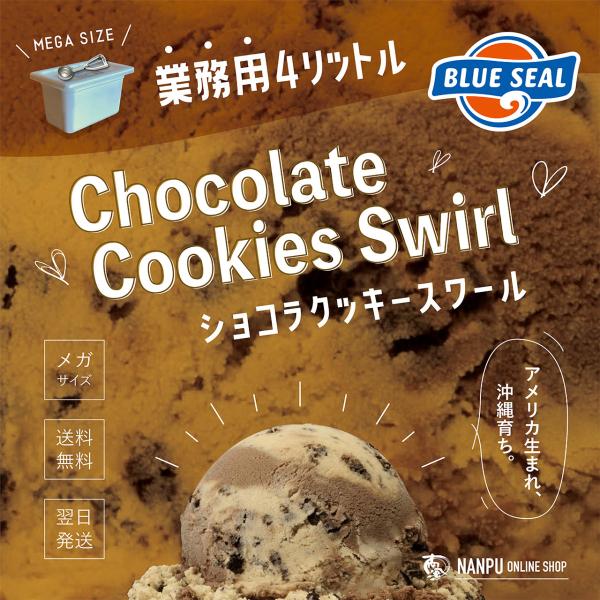 アイス ブルーシール ショコラクッキースワール 通販 業務用 大容量 4リットル 沖縄 アイスクリー...