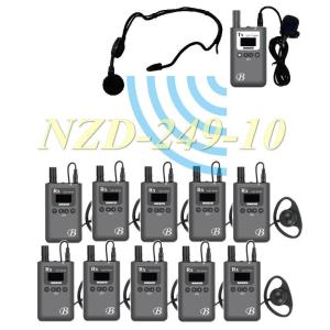 音声ガイドイヤホン１０台セット　ＮＺＤ−２４９ー１０　ビーガイドＰＬＵＳ　無線送信機＆受信機