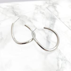 新作 レディース ピアス シルバー ゴールド naotjewelry Curve Line Hoop Pierce (silver & gold）｜naotjewelry02