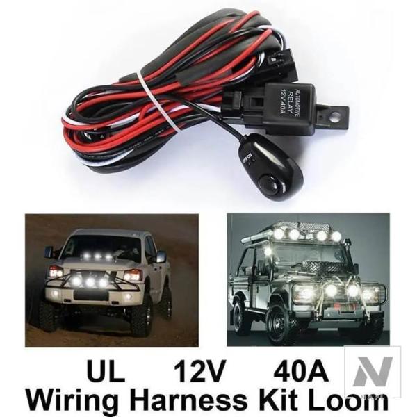 並行輸入品 汎用 LED ライトバー配線ハーネスキット 300W 2 リード 16 AWG LED ...
