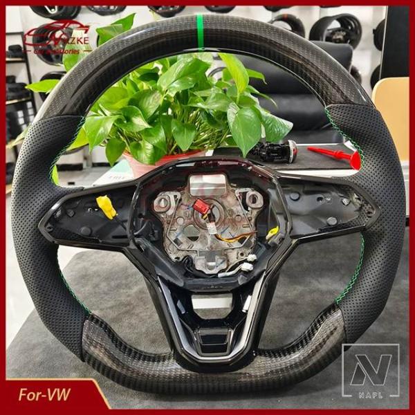 【並行輸入品】VW カーボンステアリングホイールゴルフ8 R GTI MK8に適しシフトパドルカーア...