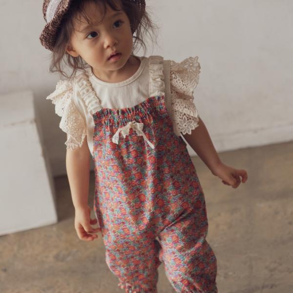 【日本製】LIBERTY リバティプリント サロペット オーバーオール 70-80サイズ 女の子 子...