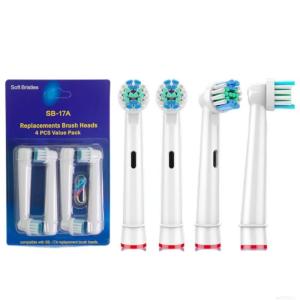EB17 やわらかめ 4本 BRAUN オーラルB互換 電動歯ブラシ替え Oral-b ブラウン フレキシソフト p