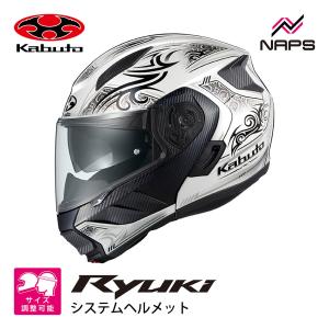 OGK Kabuto オージーケーカブト ヘルメット RYUKI NOTRA システムヘルメット グラフィック パールホワイトブラック リュウキ ノトラ バイク 軽量 JIS