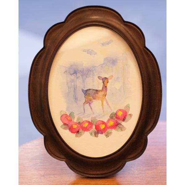 まつしたゆうり 原画(楕円) ならしかの休日