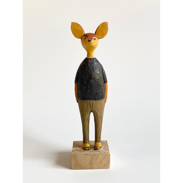 木と豆舎 木彫りの鹿ガール(カーキパンツ) ならしかの休日