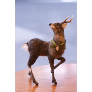 森羊のクーシャ ミニ雄鹿(リボン緑) ならしかの休日